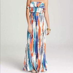 Guess strapless maxi dress multicolor